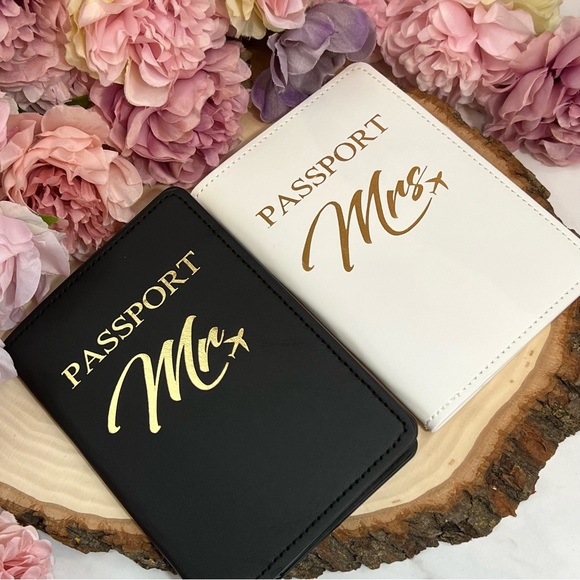 Handbags - Mr & Mrs Vegan Leather Airplane Passport Cover Holder Case